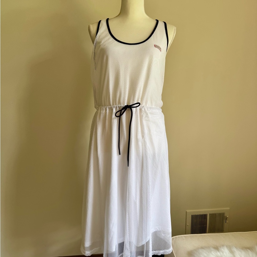Hunter for Target White and Black Trim Midi Dress